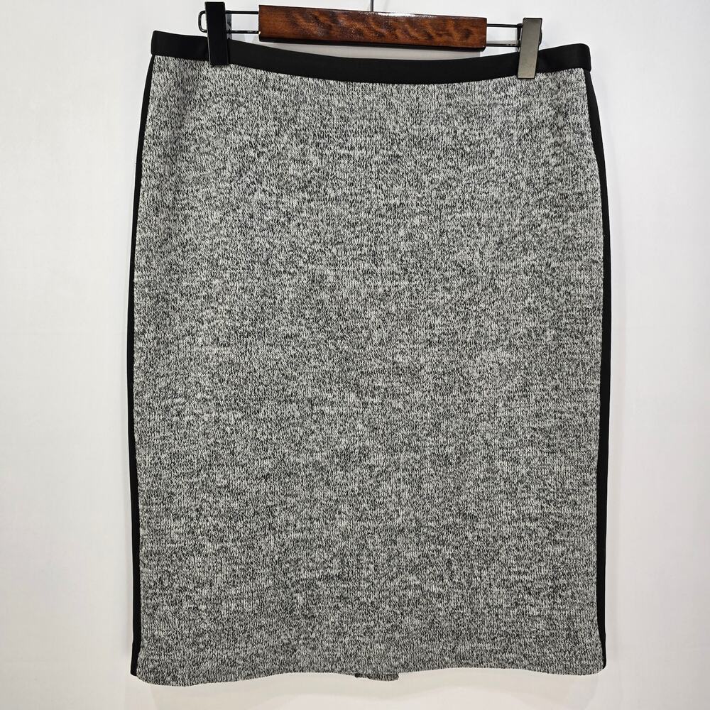 Calvin Klein Casual Knit Side Stripe Pencil Skirt Gray 8